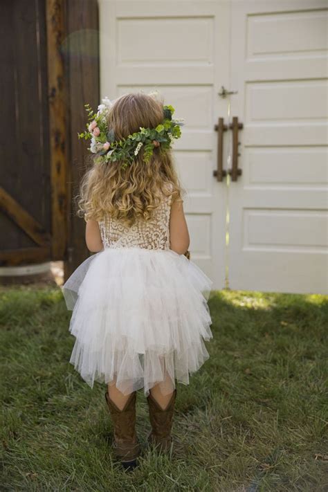 Lost Hill Lake Events Flower Girl Country Wedding Cowboy Boots Floral