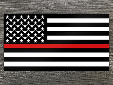 Thin Red Line Flag Decal Milspin