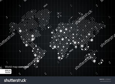 Stylized World Map Concept Biggest Cities Stock Vector Royalty Free