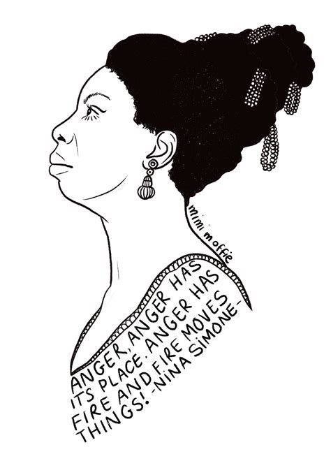 Nina Simone Anger Printable Colouring Page Etsy