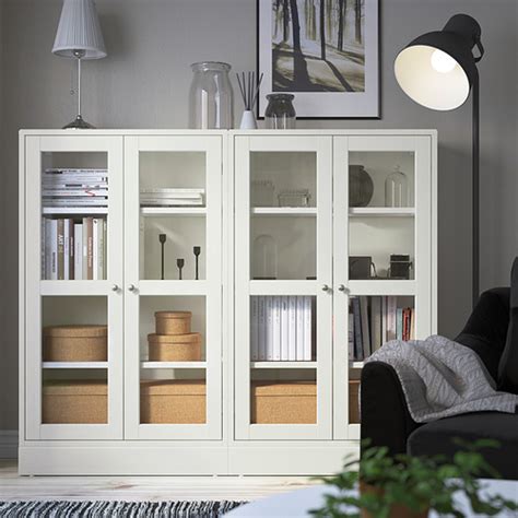 Havsta Storage Combination W Glass Doors White 162x37x134 Cm Ikea Lietuva
