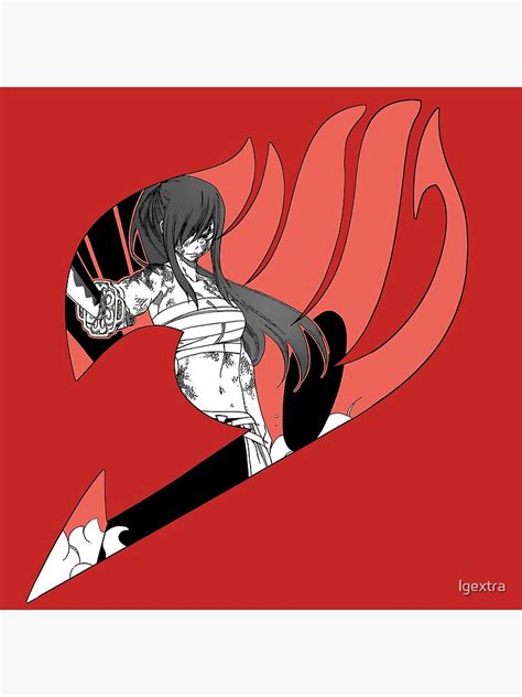 Erza Scarlet Fairy Tail Logo Metal Print By Lgextra Redbubble