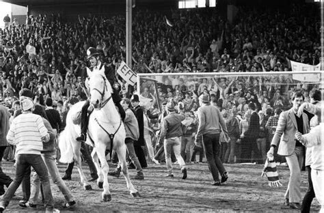 'chelsea are back' was one of the anthems that day after the club had secured promotion back to the top flight after five seasons. 1984: Everton Fans Invade The Arsenal Pitch As Southampton ...