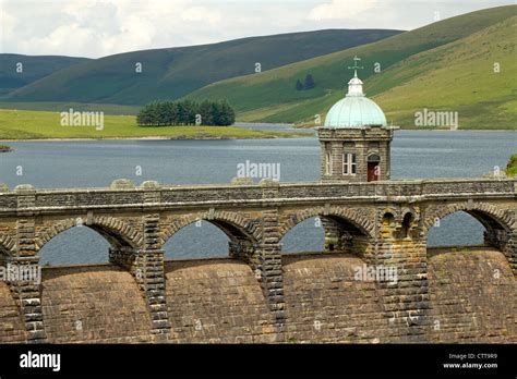 Craig Goch Reservoir Dam Close Up Elan Valley Wales Uk Stock Photo