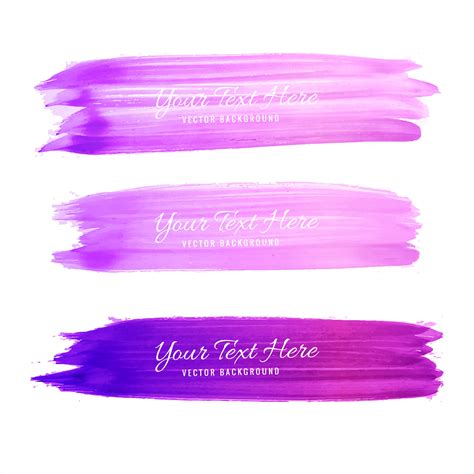 Download Set of colorful watercolor brush strokes design vector ...