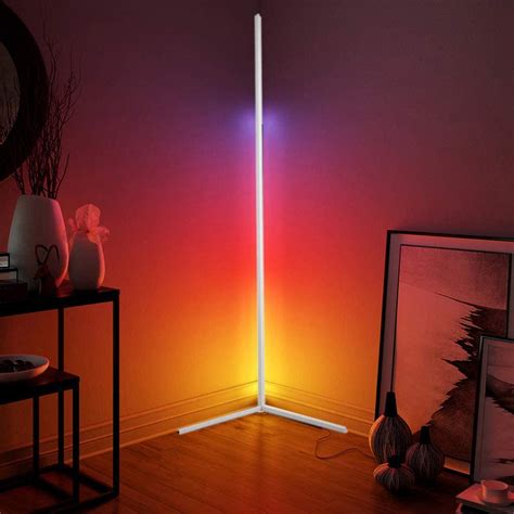 Led Corner Floor Lamp Modern Living Room Floor Lights Dimmable With