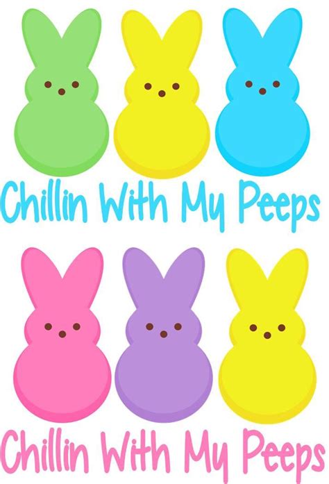 Chillin With My Peeps Iron On Transfer For Shirt Or Onesie Easter