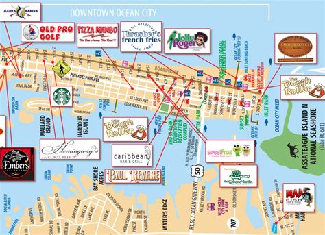 Printable Map Of Ocean City Md Boardwalk Free Printable Maps