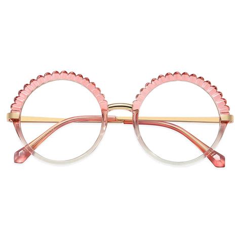 95791 Round Pink Eyeglasses Frames Leoptique
