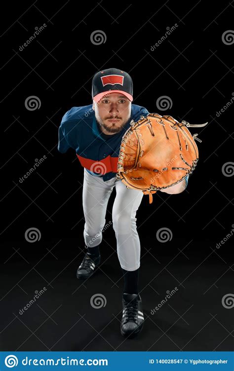 Baseball Player Catching A Ball Stock Image Image Of Helmet Gear