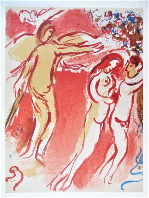 Marc Chagall Adam And Eve Original Verve Lithograph 1960 Etsy
