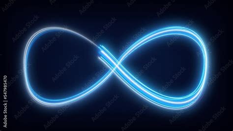 Wideo Stock Infinity Symbol Appears Of Multiple Glowing Lines On Black