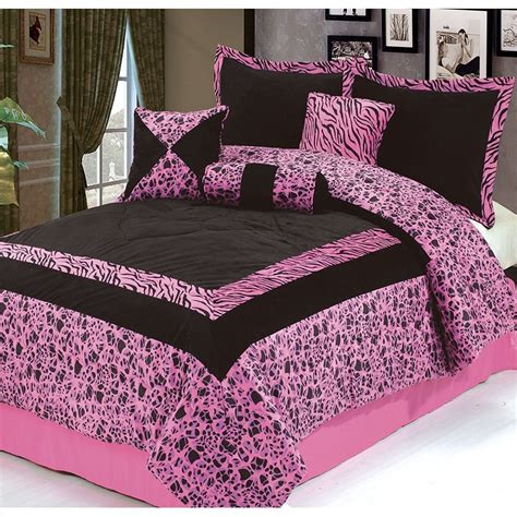 Comforter Set 7 Piece Zebraprintbedding Comforter Sets Pink Dorm Rooms Pink Comforter