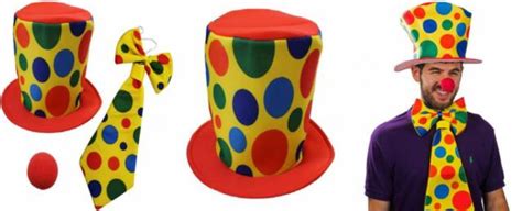 Funny Party Hats Clown Costume Hat Jumbo Tie And Nose Clown Ebay