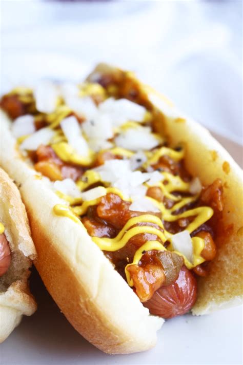 If you want to avoid the preservatives in many brands of hot dogs, choose uncured hot dogs. Baked Bean and Onion Dogs