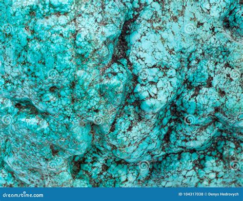 Big Piece Of A Natural Stone Of Turquoise Background Stock Photo
