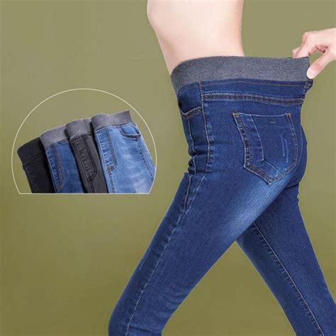 elastic high waist jeans women jeans womens fashion jeans elastic high waist