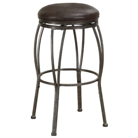 American Heritage Ashley Adjustable Swivel Bar Stool In Rustic Pewter