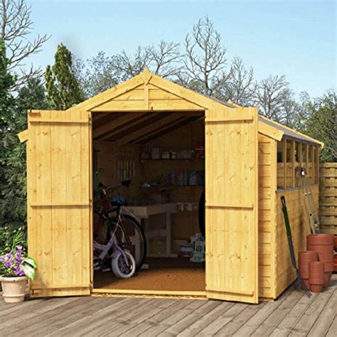 Buy Billyoh 12x8 Keeper Overlap Wooden Garden Storage Shed Windowed