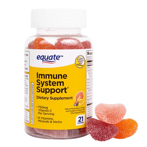 Equate Immune System Support Gluten Free Vitamin C Gummies Mixed Berry