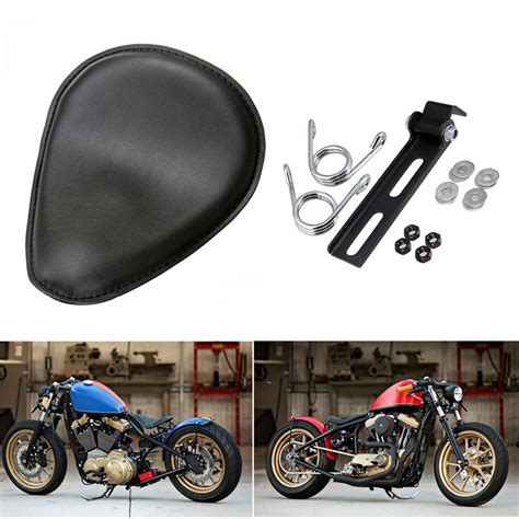 The bobber seat provides a comfortable low sitting position, and is curved in such a way that you do not slide backwards when the bike goes at higher speeds. Motorcycle Leather Comfortable Spring Solo Seat For Harley ...
