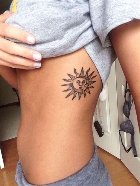 Cute Sun Tattoos Ideas For Men And Women Ribcage Tattoo Tattoos