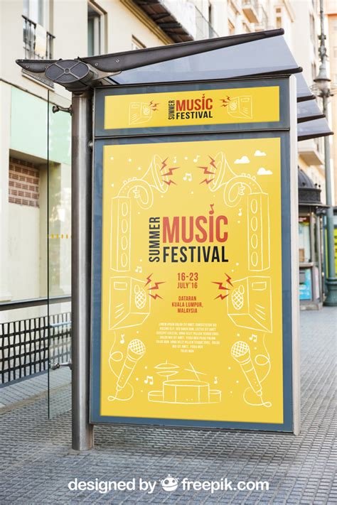 All layered psd file with smart object. Billboard mockup on bus stop | Free PSD File