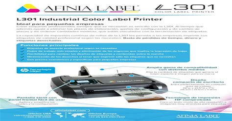 L301 Industrial Color Label Printer Afinia Labelelija La Cantidad De