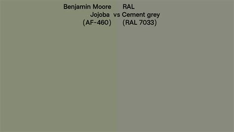 Benjamin Moore Jojoba Af 460 Vs Ral Cement Grey Ral 7033 Side By