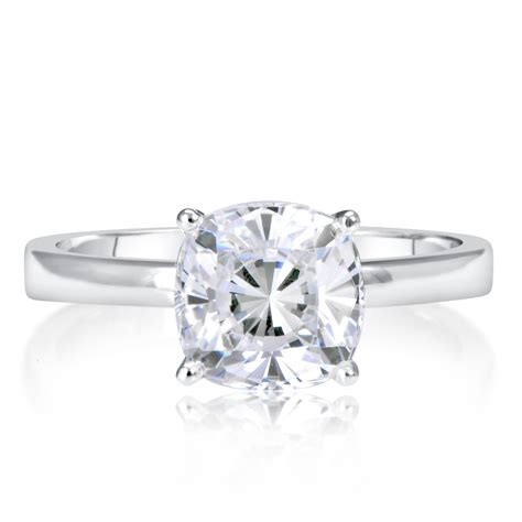 175 Ct 4 Prong Solitaire Cushion Cut Diamond Engagement Ring Vs2 F