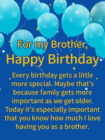 What should i gift to my brother on his birthday. I Love Having You! Happy Birthday Wishes Card for Brother ...