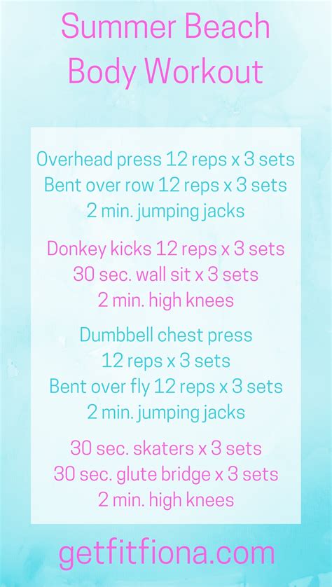 Workout for a summer body. Summer Beach Body Workout - Get Fit Fiona