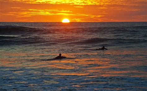 Piha Sunset Surfers Sunset Sunrise Auckland New Zealand