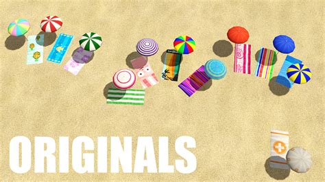 Mod The Sims Default Seasons Beach Towels And Umbrellas