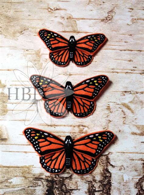 Monarch Butterfly Bow Digital Embroidery Design Three Etsy