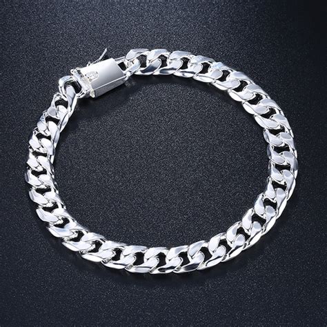 lostpiece new trendy 925 sterling silver bracelet for men 8mm 8 wholesale fashion 925 silver