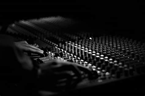 Grayscale Graphy Of Mixing Console Hd Wallpaper Peakpx