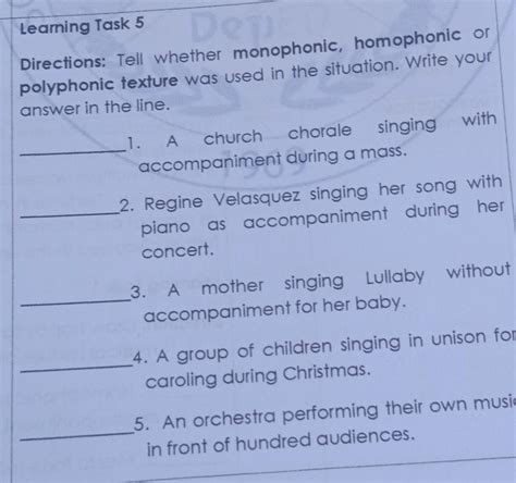 Tell Whether Monophonic Homophonic Polyphonic Texture Was Using The