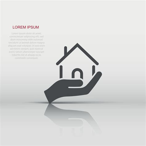 Home Care Icon In Flat Style Hand Hold House Vector Illustration On