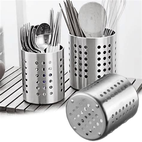 Leaqu Stainless Steel Cooking Utensil Holder Extra Large Stainless