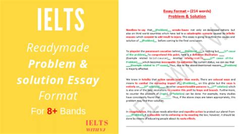 Ielts Writing Task 2 Problem Solution Essay Band 9 Format Youtube