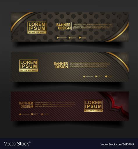 Set Banner Template Design With Luxury Royalty Free Vector