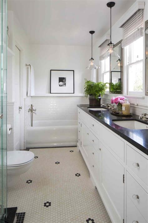36 Beautiful And Timeless Bathrooms With Hexagon Tile Floors