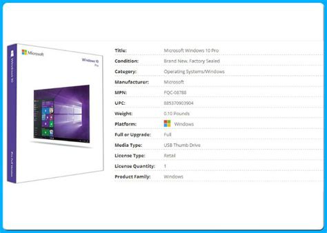 Usb Perakende Paketi Microsoft Windows 10 Pro Yazılımı Oem Anahtar