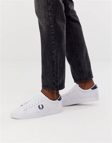 Fred Perry Spencer Leather Sneakers In White Modesens