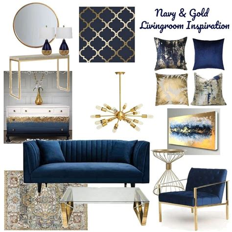Navy And Gold Moodboard Living Room Pictures Interior Design Interior