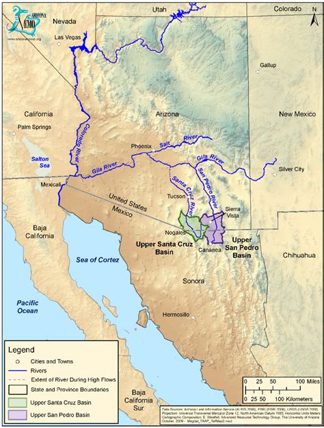Map Showing The General Location Of The Arizona Sonora Transboundary