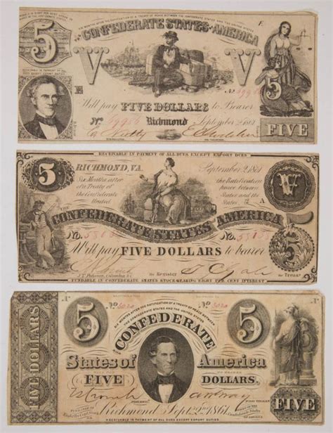 During the civil war, the union attempted to blockade the southern states. Sold Price: ASSORTED CONFEDERATE STATES $5 CIVIL WAR ...