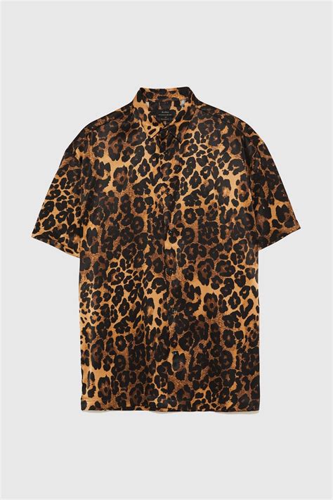 Image Of Leopard Print Satin Shirt From Zara Stylish Shirts Men