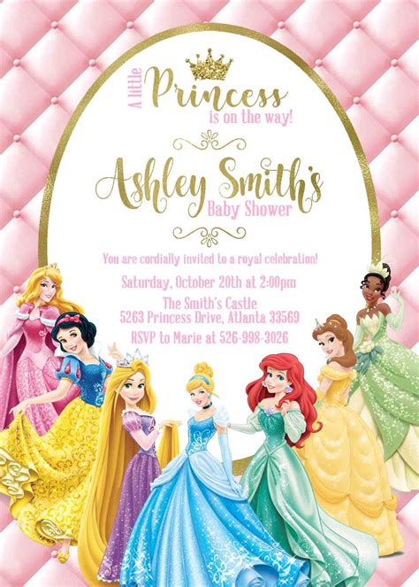 10 Diy Personalized Disney Princess Birthday Invitations Repli